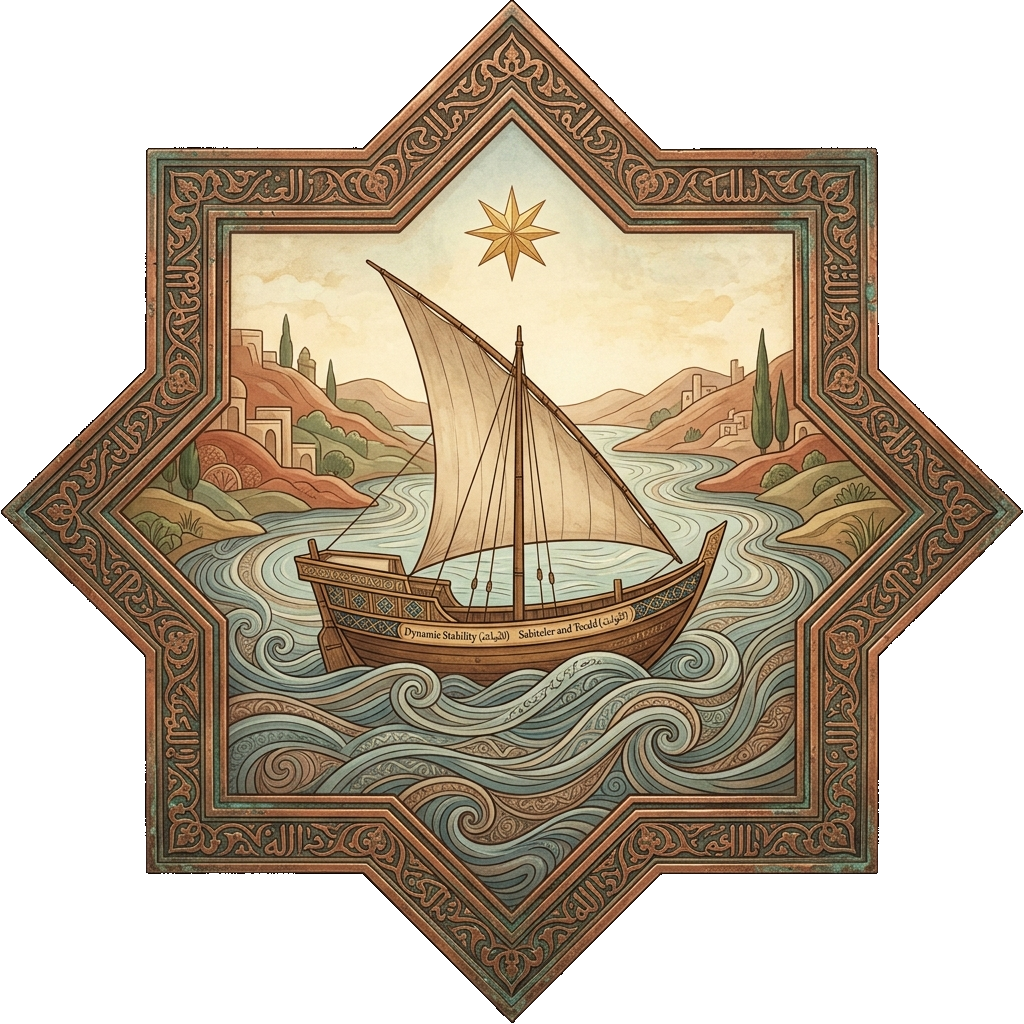 Constants keep the direction clear. Tajdid carries that direction into new questions, institutions and forms of work. illustration